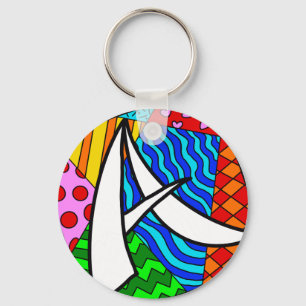 Porte-clés Lettre A Doodles colorés