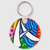 Porte-clés Lettre A Doodles colorés (Verso)