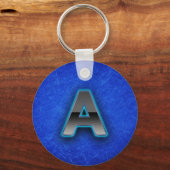 Porte-clés Lettre A - Édition bleu néon (Recto)