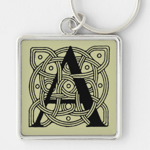 Porte-clés Lettre A Monogramme Nœud Celtique Vintage