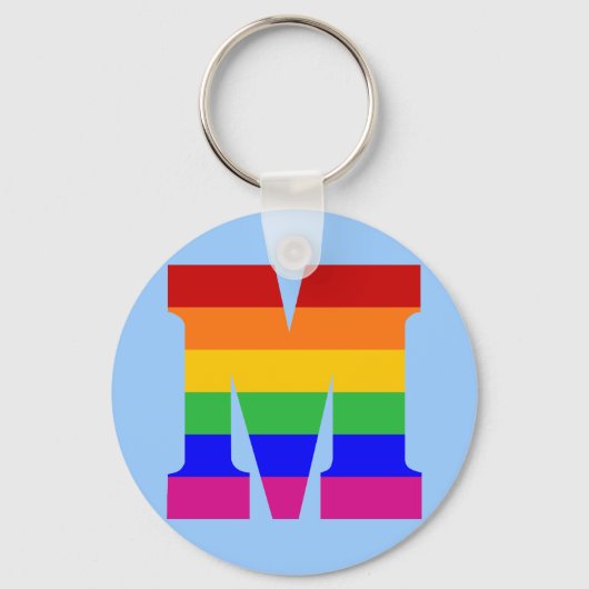 Porte-clés LETTRE arc-en-ciel M (Recto)