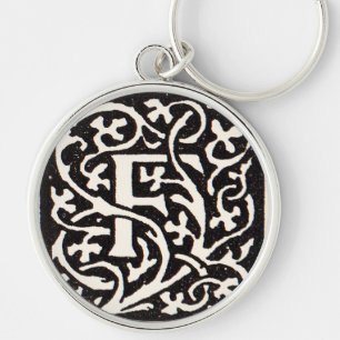 Porte-clés Lettre Art Nouveau F Monogramme Vintage