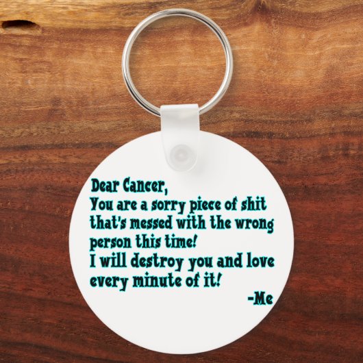 Porte-clés Lettre au cancer (Recto)