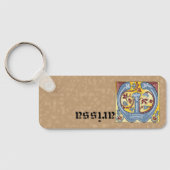 Porte-clés LETTRE BLEUE ET ROUGE DIFFUSÉE M rectangulaire (Verso)