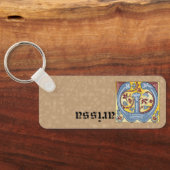 Porte-clés LETTRE BLEUE ET ROUGE DIFFUSÉE M rectangulaire (Verso)