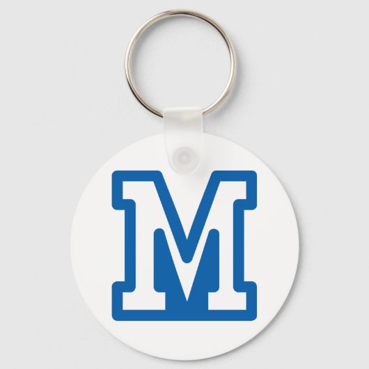 PORTE-CLÉS LETTRE BLEUE VARIABLE M MONO (Recto)