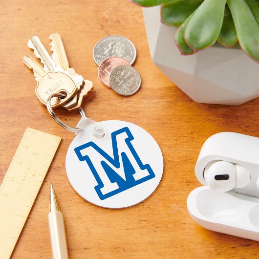 PORTE-CLÉS LETTRE BLEUE VARIABLE M MONO