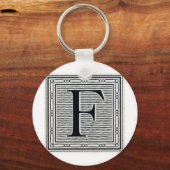 Porte-clés Lettre bloc "F" Woodblock Inital (Recto)