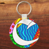 Porte-clés Lettre C Doodles colorés (Verso)