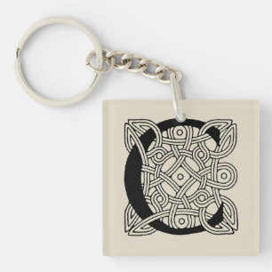 Porte-clés Lettre C Vintage Monogramme de noeud celtique