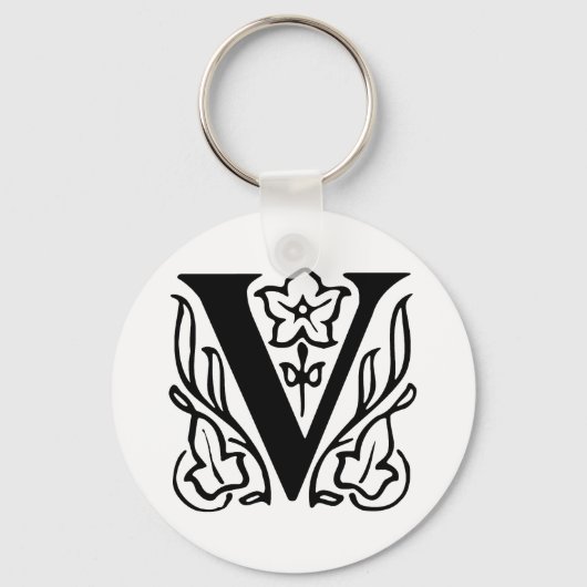 Porte-clés Lettre chic V (Recto)