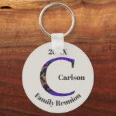 Porte-clés Lettre Cravate-teinture C Monogramme pour la réuni (Recto)