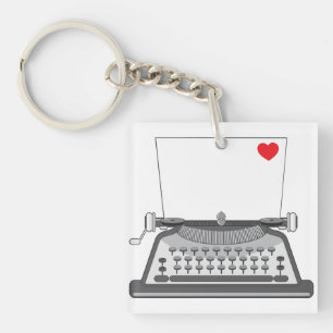 Porte-clés Lettre d'amour à la machine à écrire vintage