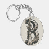 Porte-clés Lettre de chambre de sorcière B personnalisée init (Devant gauche)