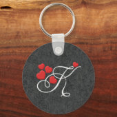 Porte-clés Lettre de coeur élégante K (Recto)