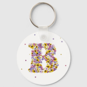 Porte-clés Lettre de fleurs B