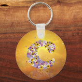 Porte-clés Lettre de fleurs C (Recto)