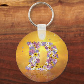 Porte-clés Lettre de fleurs D (Recto)