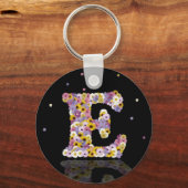 Porte-clés Lettre de fleurs E (Recto)