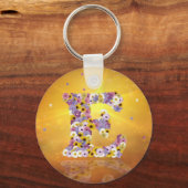 Porte-clés Lettre de fleurs E (Recto)