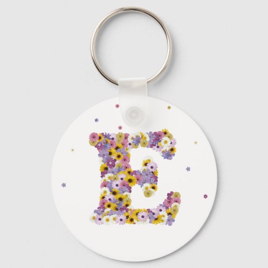 Porte-clés Lettre de fleurs E (Recto)