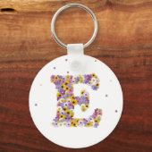 Porte-clés Lettre de fleurs E (Recto)