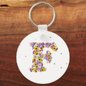 Porte-clés Lettre de fleurs F (Recto)