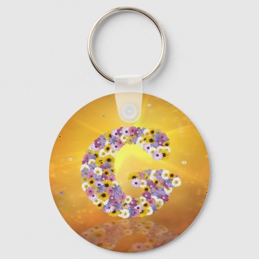 Porte-clés Lettre de fleurs G (Recto)