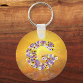 Porte-clés Lettre de fleurs G (Recto)