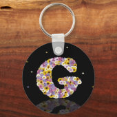 Porte-clés Lettre de fleurs G (Recto)