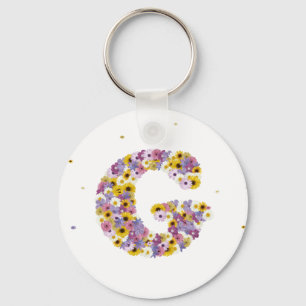 Porte-clés Lettre de fleurs G