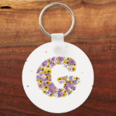 Porte-clés Lettre de fleurs G (Recto)