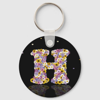 Porte-clés Lettre de fleurs H