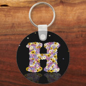 Porte-clés Lettre de fleurs H (Recto)