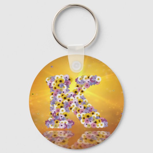 Porte-clés Lettre de fleurs K (Recto)