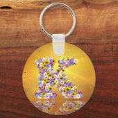 Porte-clés Lettre de fleurs K (Recto)