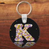 Porte-clés Lettre de fleurs K (Recto)