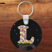 Porte-clés Lettre de fleurs L (Recto)