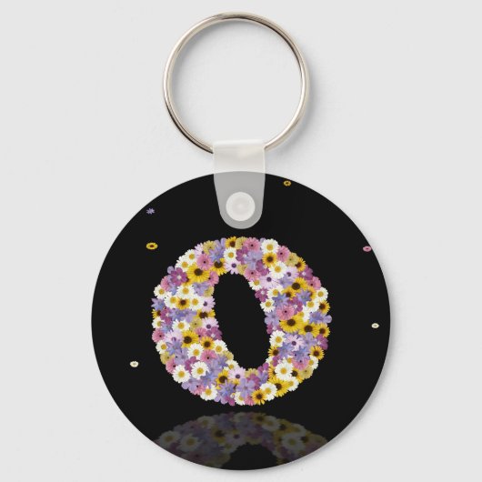 Porte-clés Lettre de fleurs O (Recto)