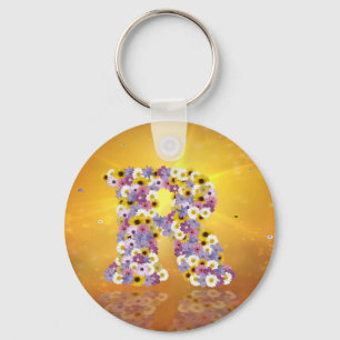 Porte-clés Lettre de fleurs R