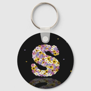 Porte-clés Lettre de fleurs S
