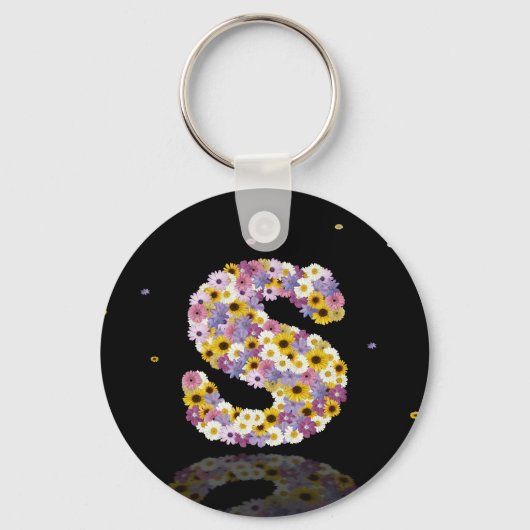 Porte-clés Lettre de fleurs S (Recto)