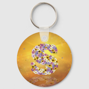 Porte-clés Lettre de fleurs S