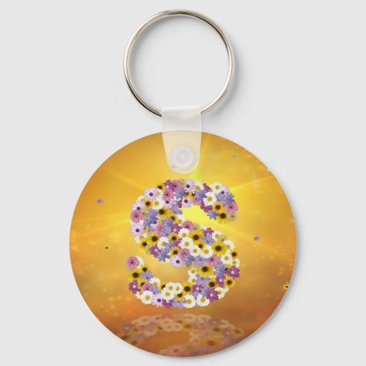 Porte-clés Lettre de fleurs S (Recto)