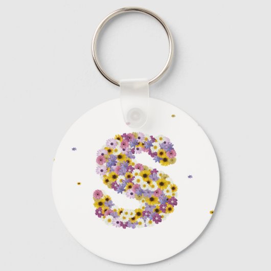 Porte-clés Lettre de fleurs S (Recto)