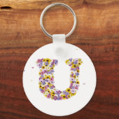 Porte-clés Lettre de fleurs U (Recto)