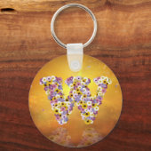 Porte-clés Lettre de fleurs W (Recto)