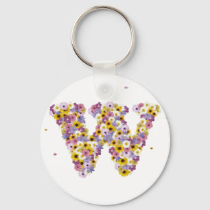 Porte-clés Lettre de fleurs W