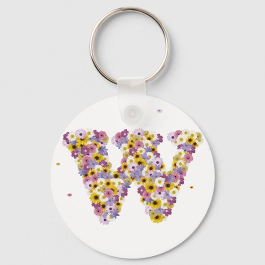 Porte-clés Lettre de fleurs W (Recto)