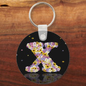 Porte-clés Lettre de fleurs x (Recto)